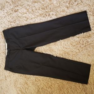 Mens cropped dress pants, straight fit, pin stripe, flat front